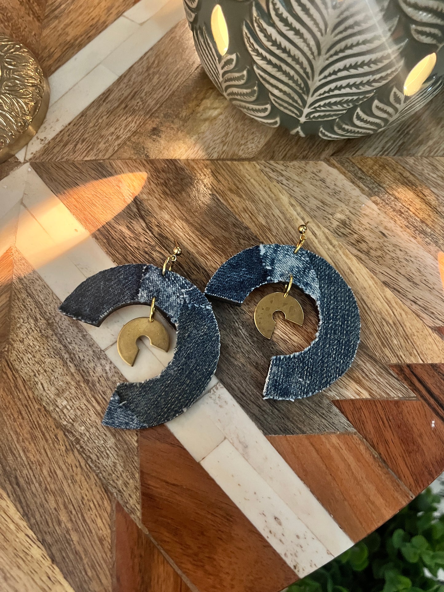 Cowboy C. denim earrings